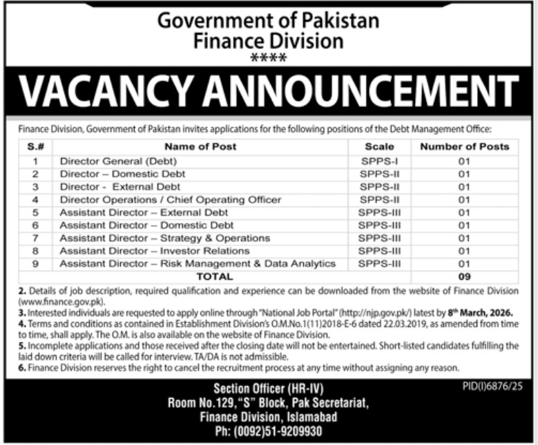 Finance Division Jobs 2026 Finance Division Jobs 2026