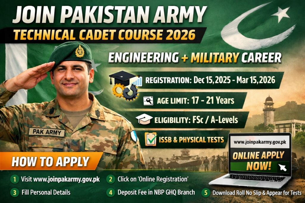 How to Apply Online for Pakistan Army TCC 2026 (Step-by-Step)