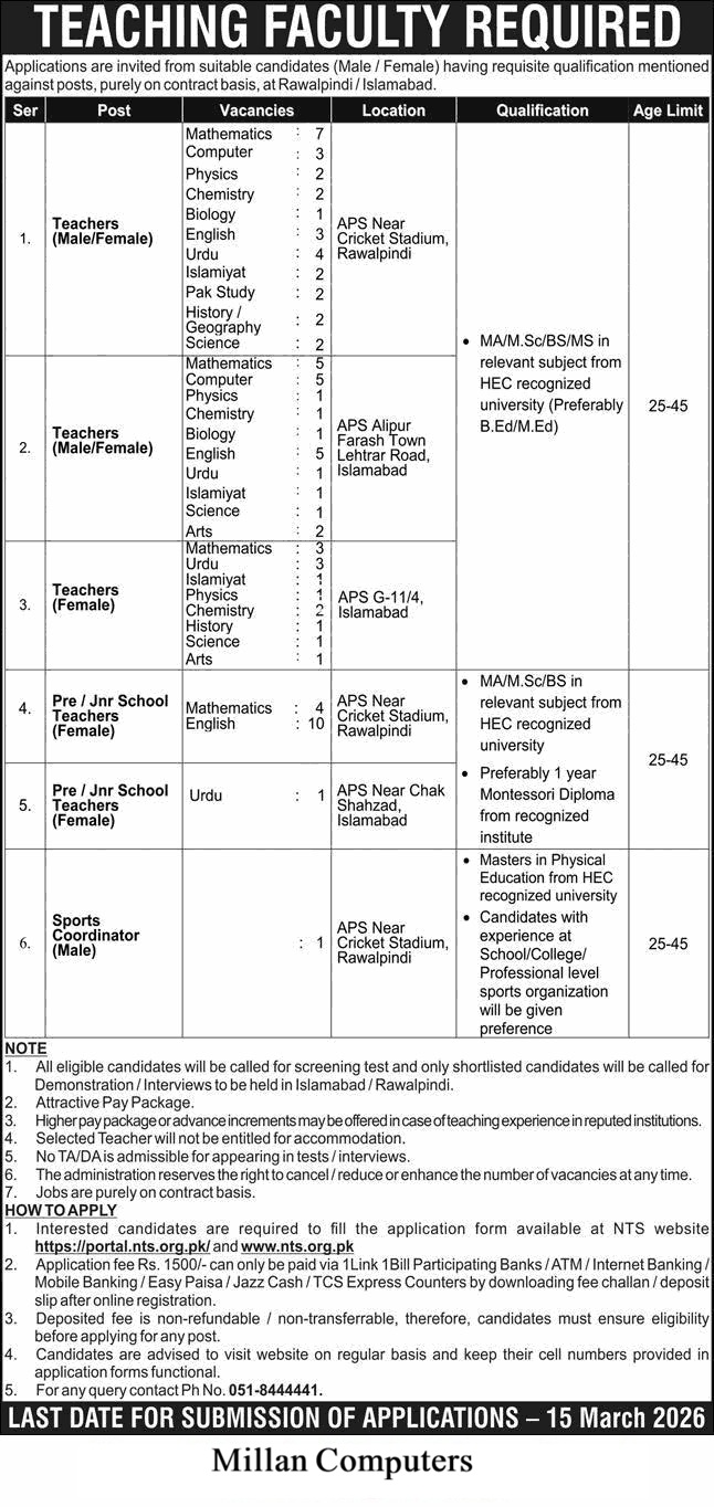 APS NTS Jobs 2026