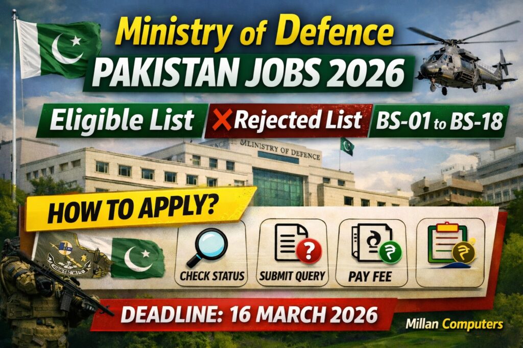 Ministry of Defence Pakistan Jobs 2026