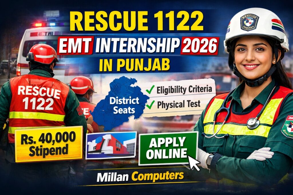 Rescue 1122 EMT Internship 2026 in Punjab