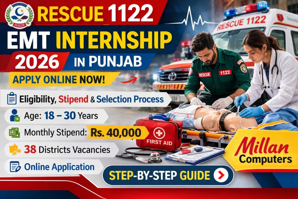 Rescue 1122 EMT Internship 2026 in Punjab
