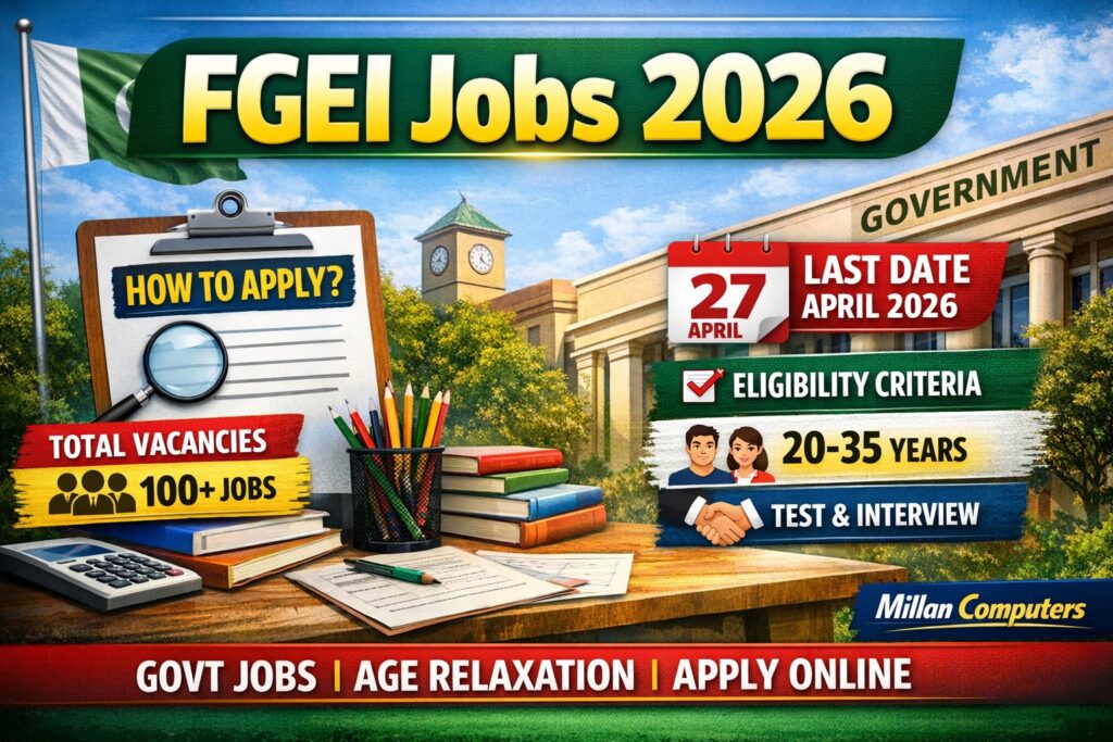 FGEI Jobs 2026 advertisement by Ministry of Defence Pakistan showing teaching and non teaching vacancies
