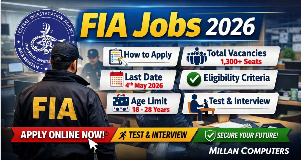 FIA Jobs 2026 advertisement apply online eligibility criteria vacancies last date Federal Investigation Agency Pakistan