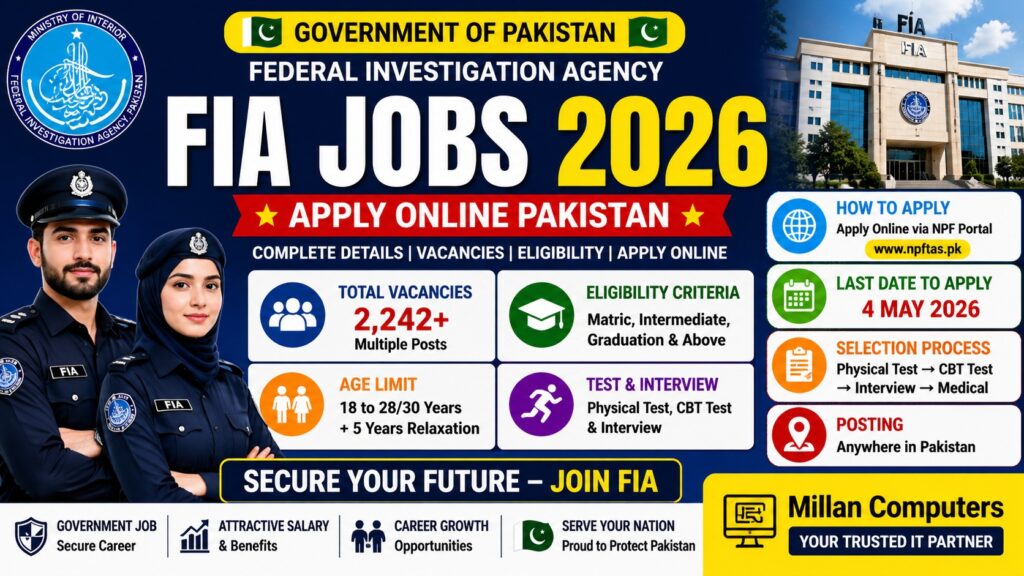 FIA Jobs 2026 in Pakistan apply online vacancies eligibility last date Federal Investigation Agency careers