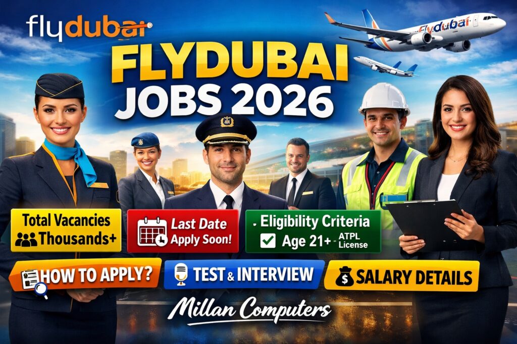 Flydubai Jobs 2026 career opportunities including cabin crew pilot engineering and corporate positions in UAE airline industry