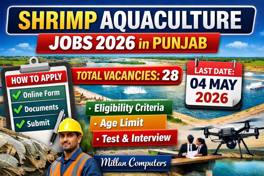 Shrimp Aquaculture Jobs 2026 Punjab government vacancies apply online eligibility and last date details