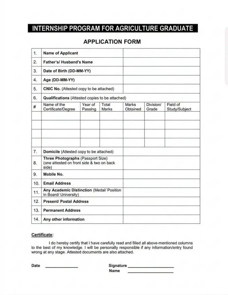 CM Punjab Agriculture Internship 2026 apply online eligibility stipend Rs 70000 last date details