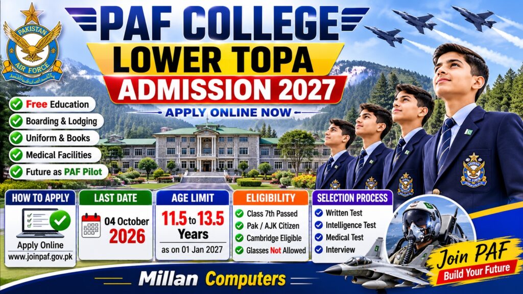 PAF College Admission 2027 Lower Topa Advertisement
