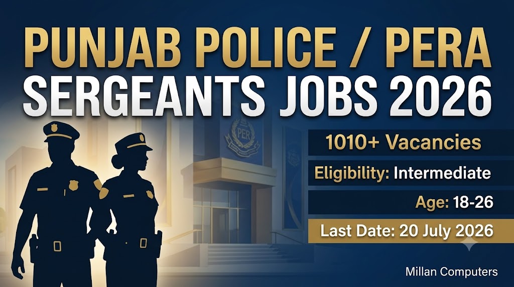 PERA Punjab Police Sergeant Jobs 2026 Official Advertisement and Eligibility Criteria
