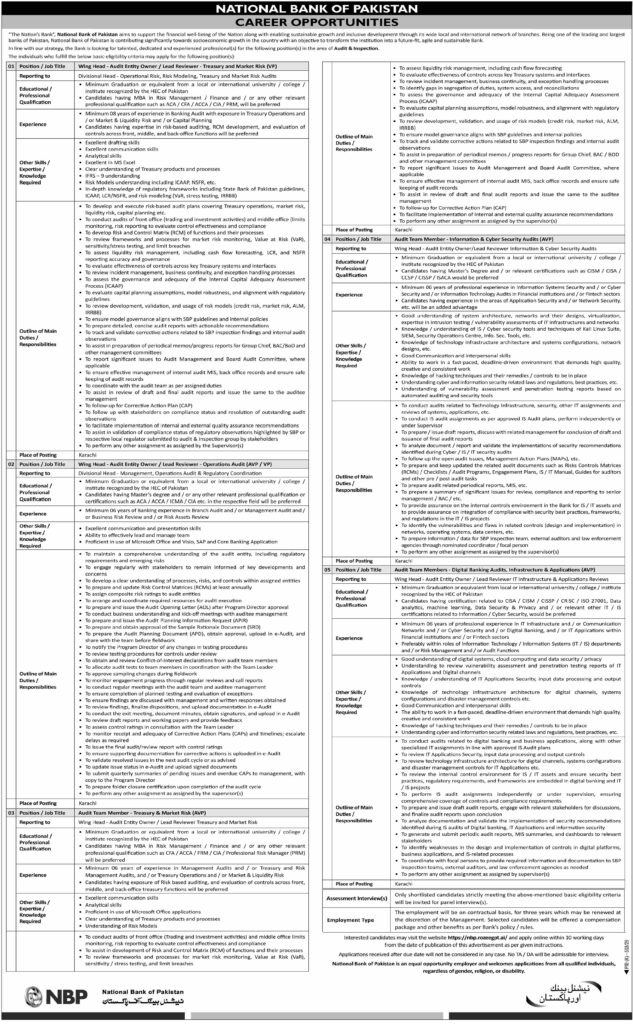 National Bank of Pakistan Jobs 2026 Official Newspaper Advertisement Notice