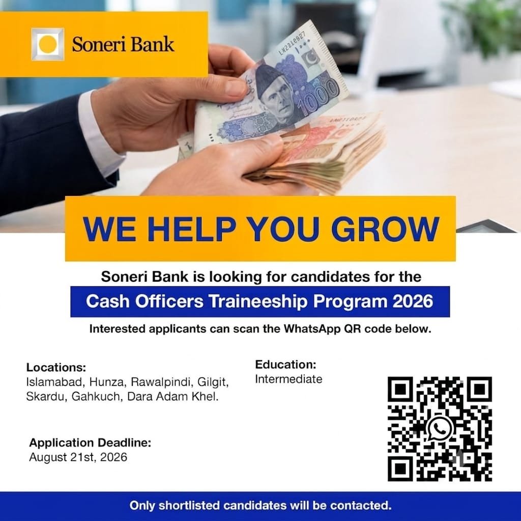 Soneri Bank Jobs 2026 Official Recruitment Advertisement for Counter Service Officer and Relationship Manager