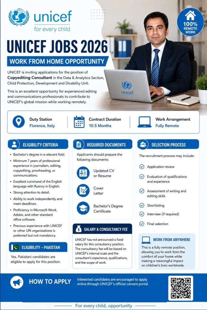 UNICEF Work From Home Jobs 2026 Remote Consultancy