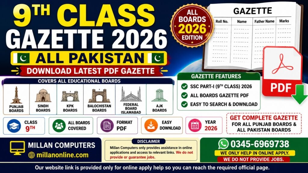 9th Class Gazette 2026 All Pakistan PDF Download