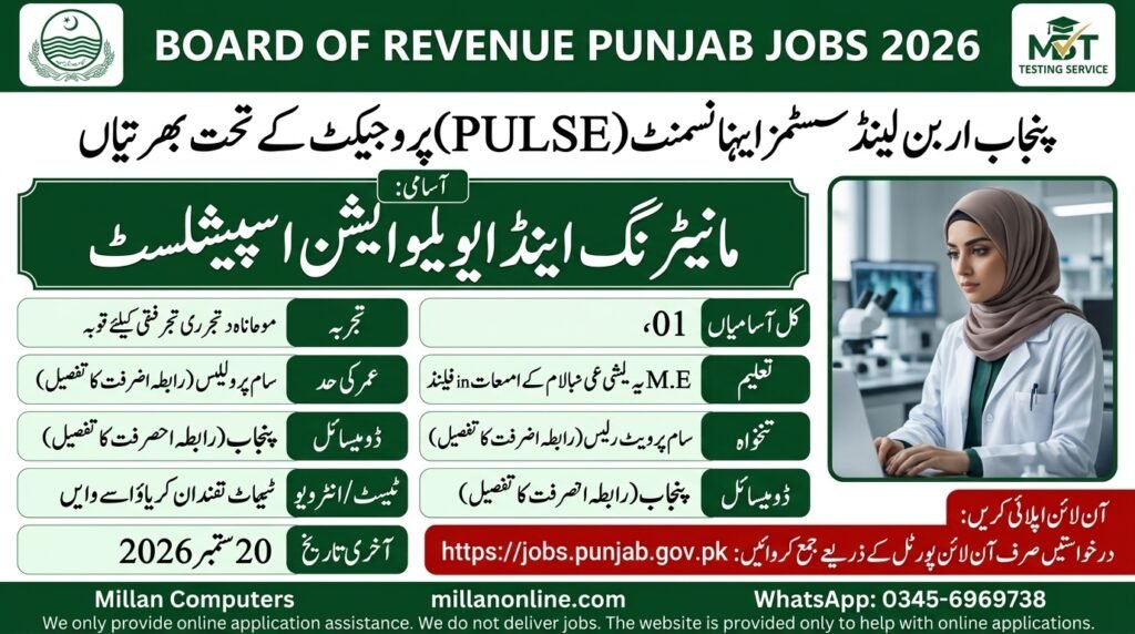 Board of Revenue Punjab Jobs 2026 Official Advertisement Advertisement Banner