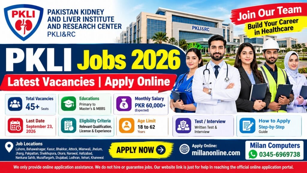 PKLI Jobs 2026 official recruitment advertisement for medical and administrative posts