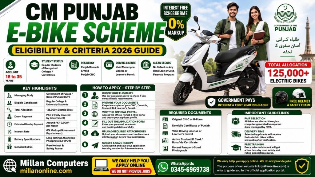 Official Announcement Banner for CM Punjab E-Bike Scheme Eligibility 2026 Student Allocation