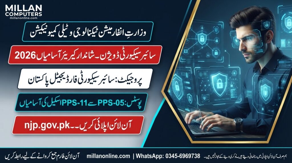Ministry of Information Technology and Telecommunications Cyber Security for Digital Pakistan Jobs 2026 advertisement poster