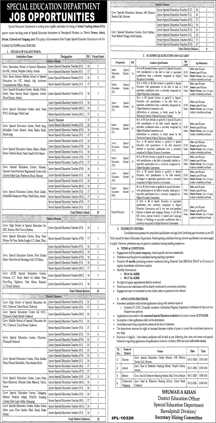 Special education teacher helping students in a classroom for Special Education Jobs in Rawalpindi Division