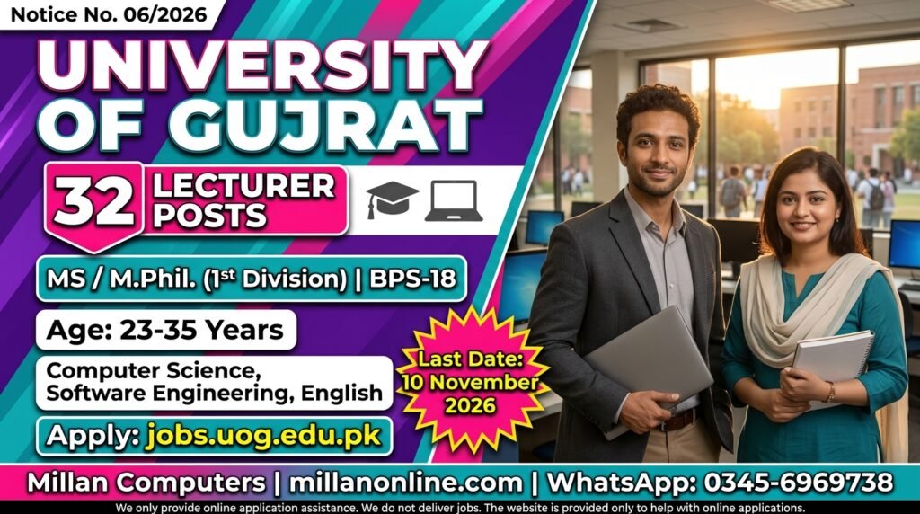 Two smiling lecturers in a university computer lab for UOG lecturer jobs 2026